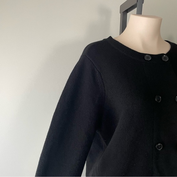 Banana Republic Merino Wool Cashmere Double Breasted Faux Fur Cuff Knit Sweater - Picture 3 of 8